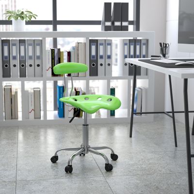 Flash Furniture Vibrant Tractor Seat and Chrome Stool, 360 Degrees, Apple Green