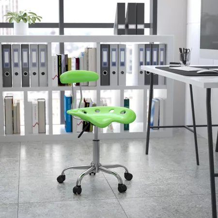 Flash Furniture Vibrating Tractor Seat and Chrome Stool 360 Degree Apple Green Bar Stools