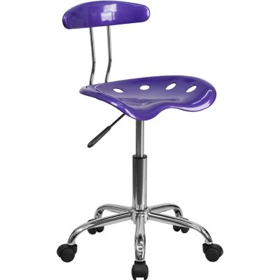 Flash Furniture Vibrant Swivel Task Chair With Tractor Seat, 16.5 In. X 17 In. X 34-3/4 In.