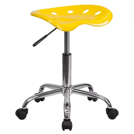 Flash Furniture Vibrating Tractor Seat and Chrome Stool 360 Degree Yellow Bar Stools