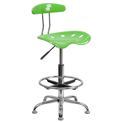 Flash Furniture Vibrant Drafting Stool with Tractor Seat, 41 in., 20 in. x 17.25 in.