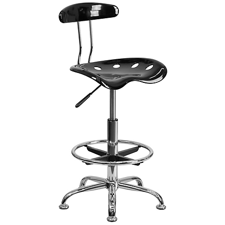 Flash Furniture Vibrant Drafting Stool with Tractor Seat, 20 in. x 17.25 in. x 41 in.