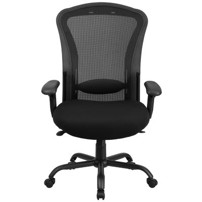 Image showing  HERCULES Series Big and Tall Executive Desk Swivel Chairs, Black, 400 lb. Capacity, LQ3BK