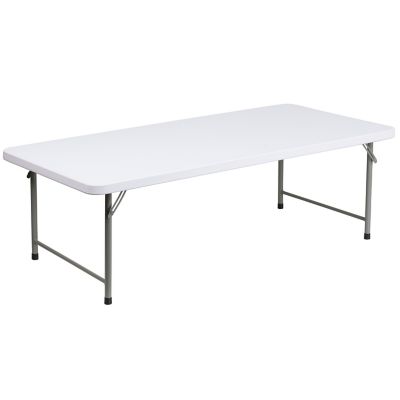 Image showing  Kids' Plastic Rectangular Folding Table, 4.93 ft., Granite White