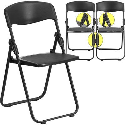 Flash Furniture HERCULES Series Plastic Folding Chairs, 880 lb. Capacity, White