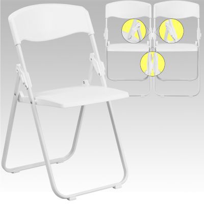 Flash Furniture HERCULES Series Plastic Folding Chairs, White, 880