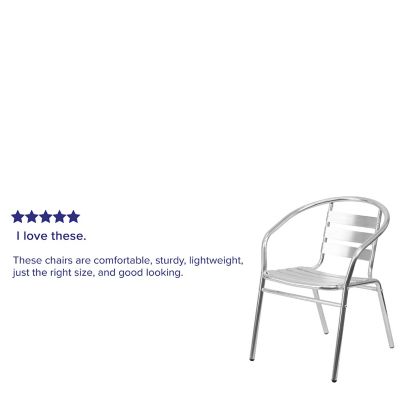 Image showing  Metal Restaurant Stack Chair with Aluminum Slats