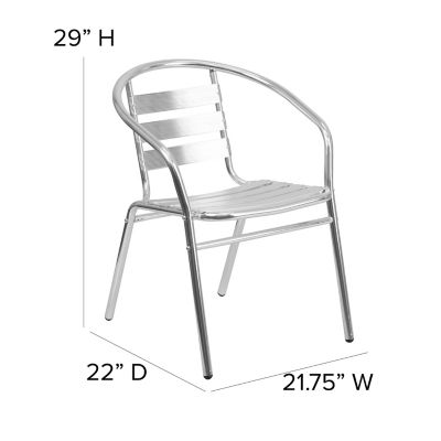 Image showing  Metal Restaurant Stack Chair with Aluminum Slats
