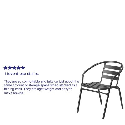 Image showing  Metal Restaurant Stack Chair with Aluminum Slats