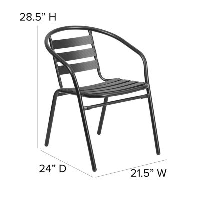 Image showing  Metal Restaurant Stack Chair with Aluminum Slats