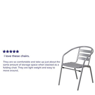 Image showing  Metal Restaurant Stack Chair with Aluminum Slats