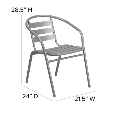Image showing  Metal Restaurant Stack Chair with Aluminum Slats