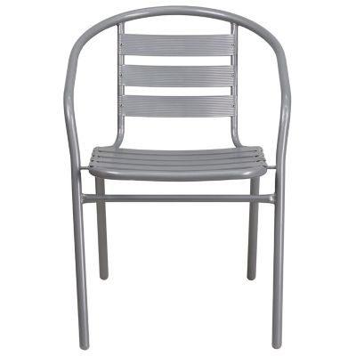 Image showing 9 th Flash Furniture Metal Restaurant Stack Chair with Aluminum Slats