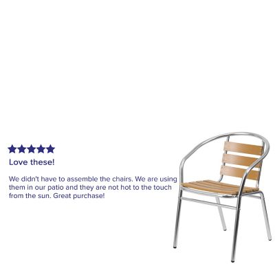 Image showing  Metal Restaurant Stack Chair with Aluminum Slats