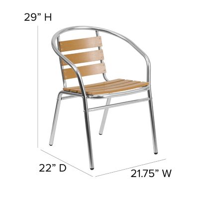 Image showing  Metal Restaurant Stack Chair with Aluminum Slats