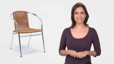 Image showing  Commercial Aluminum and Rattan Indoor/Outdoor Restaurant Stack Chair, 22 in. x 21-3/4 in. x 29 in.