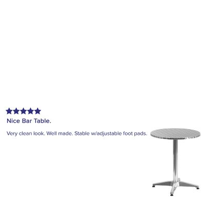 Image showing  Round Aluminum Indoor/Outdoor Table with Base, 23.5 in. x 27.5 in.