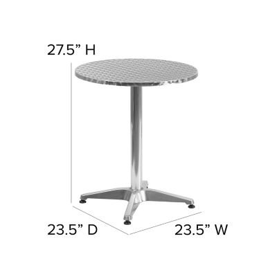 Image showing  Round Aluminum Indoor/Outdoor Table with Base, 23.5 in. x 27.5 in.