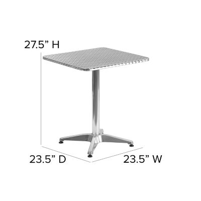 Image showing 5 th Flash Furniture Square Aluminum Indoor/Outdoor Table with Base, 23.5 in. x 27.5 in.