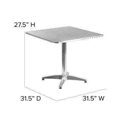 Image showing  Square Aluminum Indoor/Outdoor Table with Base, 31.5 in. x 27.5 in.