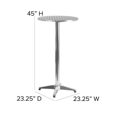 Image showing  23.25 in. Indoor/Outdoor Round Aluminum Folding Bar-Height Table with Base