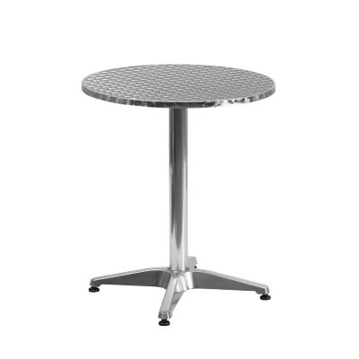 Image showing  3 pc. Round Aluminum Indoor/Outdoor Bistro Set with 2 Slat Back Chairs, 23.5 in. x 27.5 in.