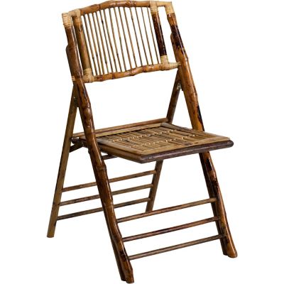 Flash Furniture American Champion Bamboo Folding Chair, 24 x 18.75 x 34.5 in., X62111BAM