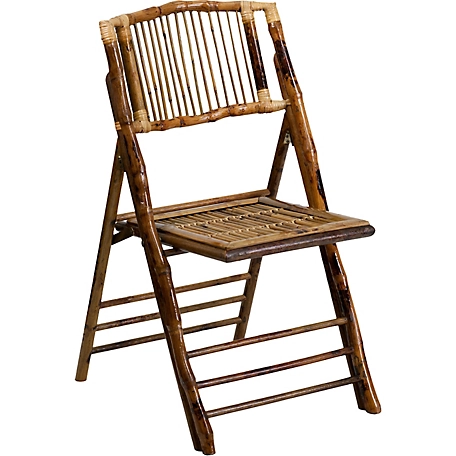 Flash Furniture American Champion Bamboo Folding Chair, 24 x 18.75 x 34.5 in., X62111BAM