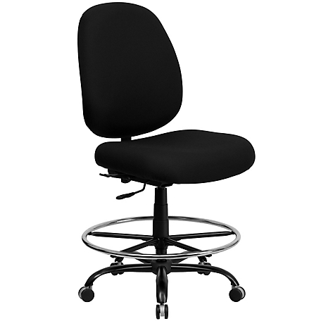 Flash Furniture HERCULES Series Big and Tall Executive Desk Drafting Swivel Chairs, Black, 400 lb. Capacity