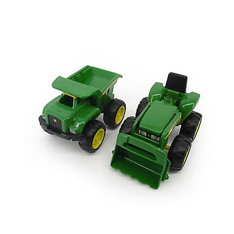 BOYS TOY FARM TRACTOR AND DUMPER TRUCK LORRY  JOHN DEERE AGE 18 MONTHS PLUS TOMY 