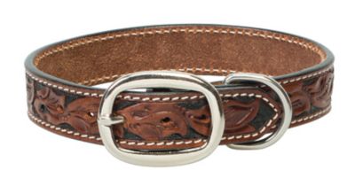 Weaver Leather Carved Floral Dog Collar