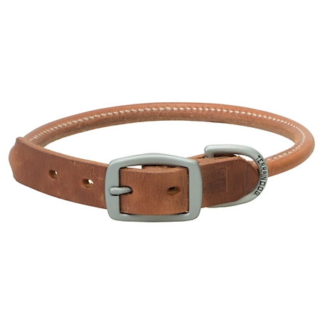 Terrain D.O.G. Bridle Leather Rolled Dog Collar, Weather-Resistant