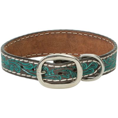 Image showing  Carved Turquoise Flower Dog Collar