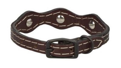 Image showing  Vintage Paisley Leather Dog Collar, 5/8 in., Rich Brown