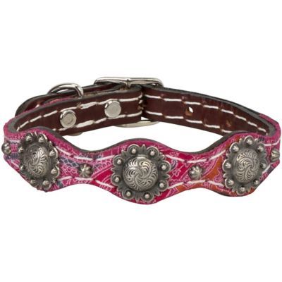 Weaver Pet Vintage Paisley Leather Dog Collar, 5/8 in., Rich Brown