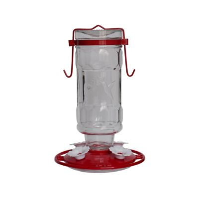 NEW Royal Wing Hummingbird Feeder Clear Glass with Red Metal Hanger
