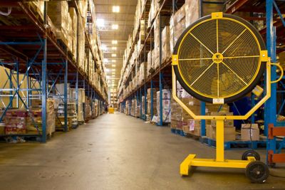 Image showing 5 th Big Ass Fans 30 in. 10-Speed Indoor/Outdoor Yellow Jacket Pedestal Fan, 6,919 CFM