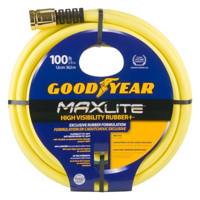 Goodyear MAXLITE 5/8 in. x 100ft Premium-Duty High Visibility Rubber+ Hose, CGYSGY58100
