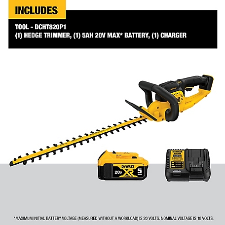 DeWALT 22 in. 20V Max 5.0 Ah Lithium-Ion Cordless Hedge Trimmer at Tractor  Supply Co.