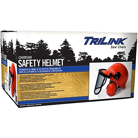 TriLink Saw Chain Safety Helmet with Ear Muffs and Visor