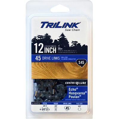 TriLink Saw Chain 12 in. Semi-Chisel Chainsaw Chain, 3/8 in. Pitch, 0.050 in. Gauge, 45 Drive Links