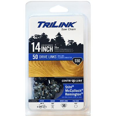 TriLink Saw Chain 14 in. Semi-Chisel Chainsaw Chain, 3/8 in. Pitch, 0.050 in. Gauge, 50 Drive Links