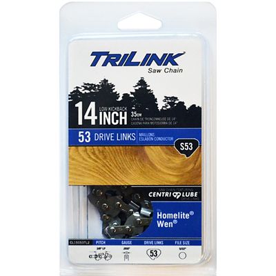 TriLink Saw Chain 14 in. Semi-Chisel Chainsaw Chain, 3/8 in. Pitch, 0.050 in. Gauge, 53 Drive Links