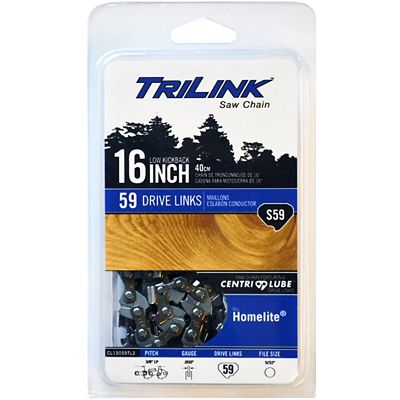 TriLink Saw Chain 16 in. Semi-Chisel Chainsaw Chain, 3/8 in. Pitch, 0.050 in. Gauge, 59 Drive Links