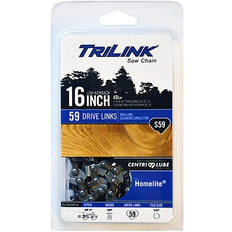TriLink Saw Chain 16 in. 59 Link Semi Chisel Chainsaw Chain