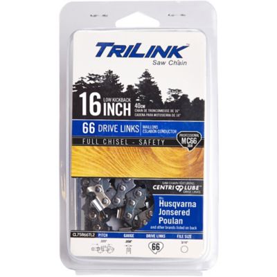 TriLink Saw Chain 16 in. 66 Link Full Chisel Chainsaw Chain