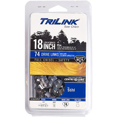 TriLink Saw Chain 18 in. 74 Link Full Chisel Chainsaw Chain