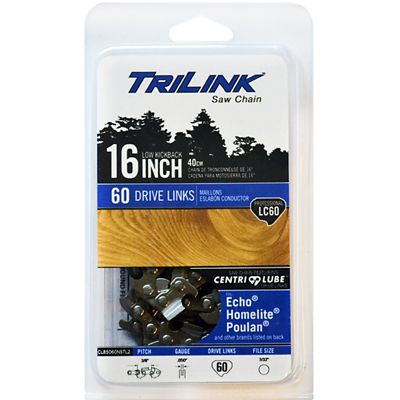 TriLink Saw Chain 16 in. 60 Link Full Chisel Chainsaw Chain