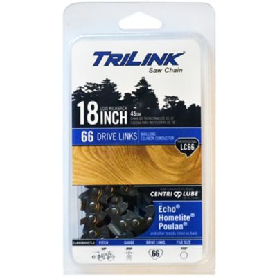TriLink Saw Chain 18 in. Full-Chisel Chainsaw Chain, 3/8 in. Pitch, 0.050 in. Gauge, 66 Drive Links
