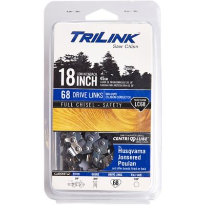 TriLink Saw Chain 18 in. 68 Link Full Chisel Chainsaw Chain